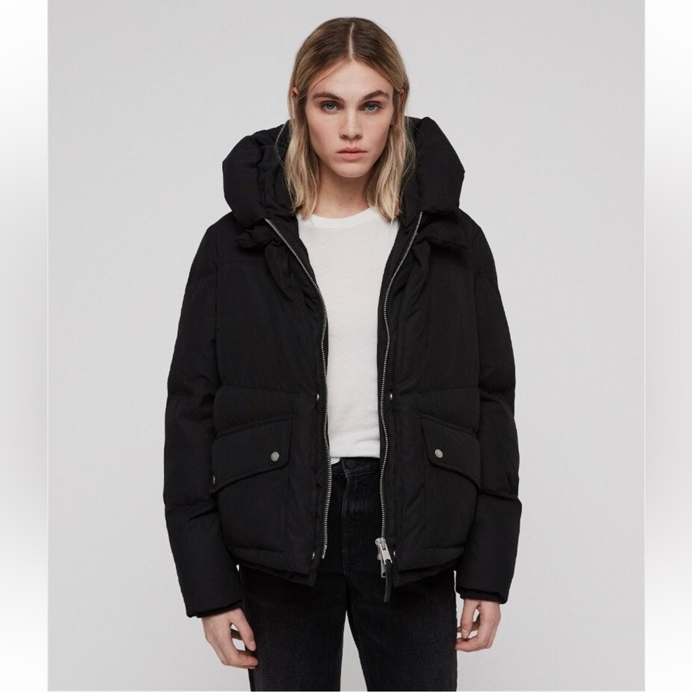 AllSaints Women's Black Ester Puffer Jacket